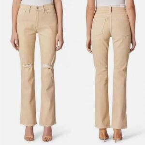 HUDSON Abbey Ripped High Waist Bootcut Jeans Color Beige Womens Size 23